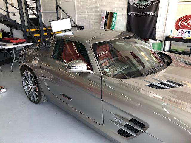 Mercedes-Benz SLS AMG in for paintless dent removal